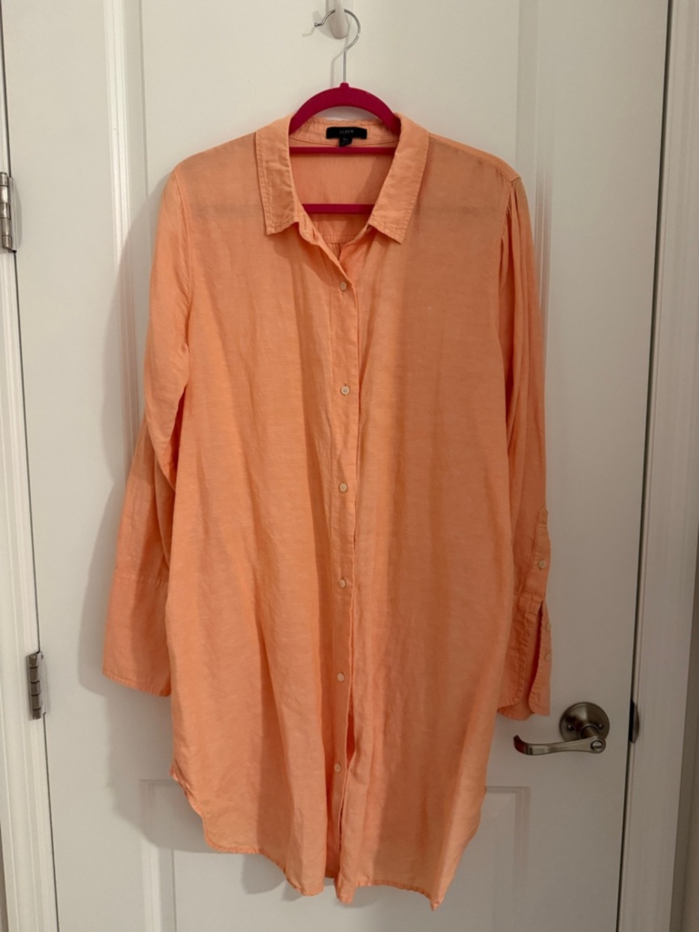 J.Crew Button-up beach cover-up in linen-cotton
